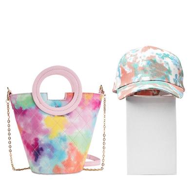 China 2021 hot sale PU bucket purses tie dye bucket purse and handbags women bag purse and handbags bag for ladies for sale