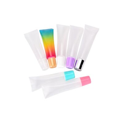 China 15ml Squeeze 15ml Lip Gloss Cosmetic Empty Clear Plastic Tube Lip Gloss Containers Empty Tubes for sale