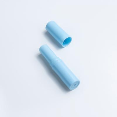 China Cosmetic Plastic Blue Transparent Blue Flat Tube Lip Wax Tube 3.5g Lip Balm Cover Material DIY Lip Gloss Tubes Package for sale