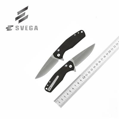 China New Portable Pocket Folding Non-variable Outdoor Camping Knife With Carbon Fiber Handle for sale