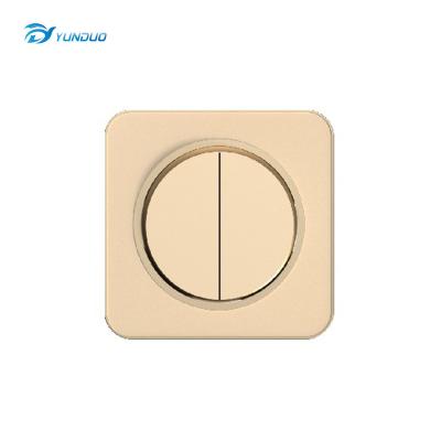 China Multi Safety 10A 250V 2 Way 2 Gang 2 Way Wall Socket Power Electrical Wall Outlet Switch for sale