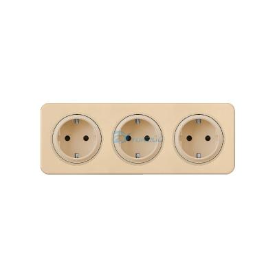 China Safety 16A 250V Triple Safety Triple Germany EU Home Standard 16A Wall Socket Charging Socket for sale