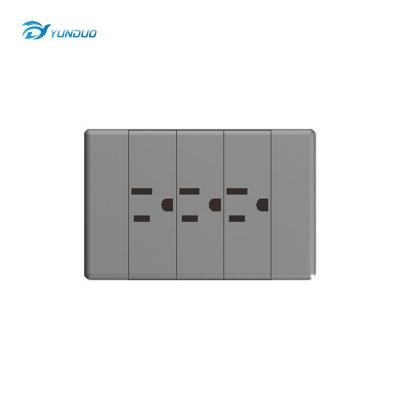 China Convenient Deluxe Universal 3 Wall Push Button Panel Switch US 146mm Safety Electrical Outlet for sale