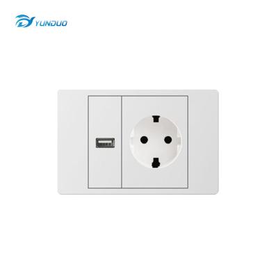 China Convenient Widely Used Home And Hotel Security Switch Germany With Switch And USB Socket for sale