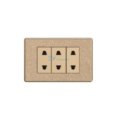 China Safety 3 Strip 16A 6 Hole Socket Wall Switch Electrical Outlet For Babrooms for sale