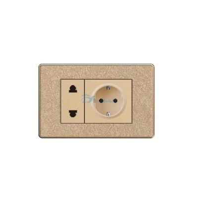 China Safety Double 2 Pin Socket 4 Hole Socket Wall Switch Electrical Sockets for sale