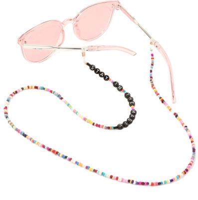 China CLASSIC 2020 Fashion Acrylic Women Monocle Chains Sunglasses Revealing Beaded Glass Chain Eyewears Tie Backing Neck Strap Rope for sale