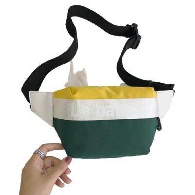 China Hip Hop Hip Hop Bag Pussy Pack Canvas Color-blocked Waist Bag for sale