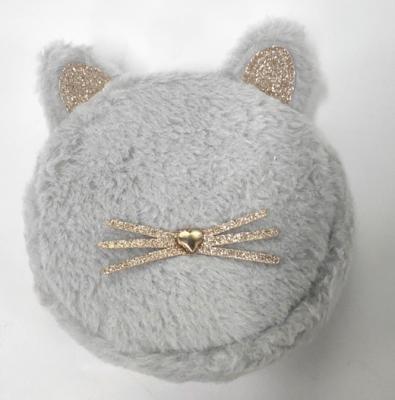 China Custom Cute Design Polyester Faux Fur Kids Invent Purse Cat Fur Coin Purse Pouch Fluffy Zipper Kids Closer for sale