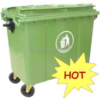 China Eco - Friendly 660Liter Outdoor Plastic Waste Container Large Price for sale