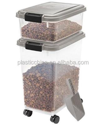 China Viable Airtight Dog Food Dry Storage Container with 4 Wheels for sale