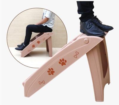 China Wholesale Viable Stair Climbing Three Step Pet Ladder Foldable Plastic Pet Steps Foldable Dog Ladder for sale