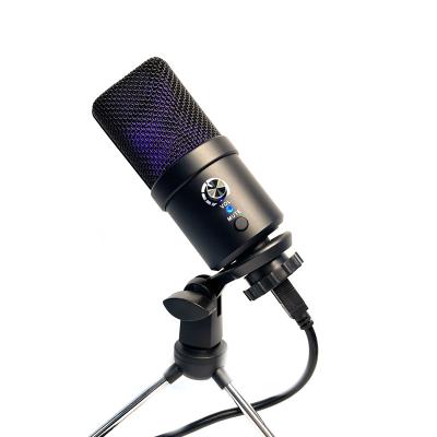 China Professional Headphone Microphone RGB U780 Desktop Podcast Game Recording USB Studio Condenser Microphone With Stand for sale