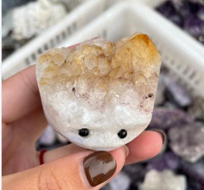 China Europe Hot Selling Crystal Wholesale Hand Carved Folk Crafts Healing Geode Crystal Hedgehog For Decoration for sale