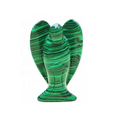 China Natural Quartz Topaz Healing Stone from China Crystal Angel Figurine Malachite Gemstone Peace Angel Statue Pocket Guardian Rose for sale