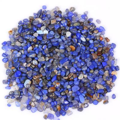 China China Natural Blue Agate Crushed Stones Irregular Crystal Gravel For Home Decoration for sale