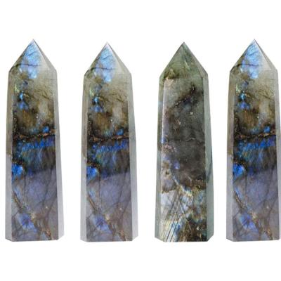 China Wholesale Natural Crystal Points Crystal Quartz Wand Quartzer Europe Tow Wand Crystal Point For Healing for sale