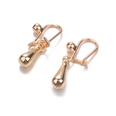 China Junjiang ZE0062 CLASSIC Fashion Jewelry Dubai 24k Gold Plated Wire Brass Dangle Earrings for sale