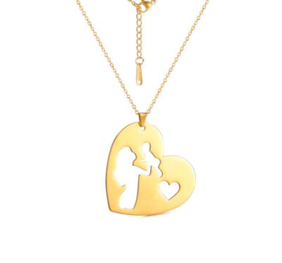 China New Trendy Fashion Stainless Steel 18k Gold Mom Baby Pendant For Mother's Day for sale