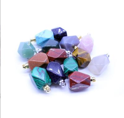 China New Trendy Creative Handmade Natural Stone Perfume 35mm Gemstone Bottle Pendant for sale