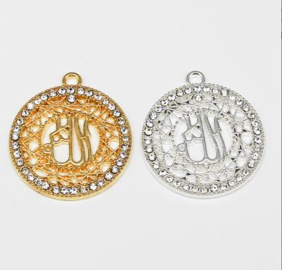 China TRENDY Fashion Regious Zinc Alloy Gold Necklace Silver Crystal Custom Islamic Pendant for sale