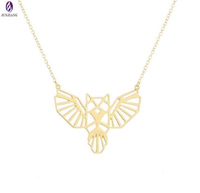 China Hollow Owl Pendant Best Selling Fashion Hollow Metal Gold Owl Pendant Necklace for sale