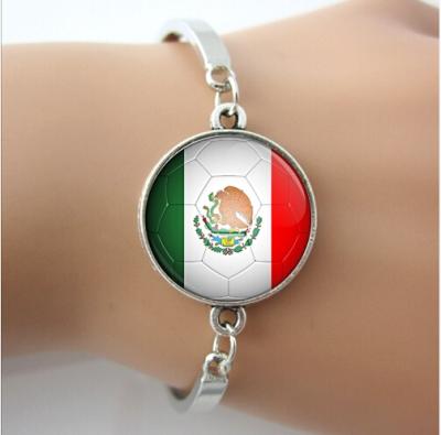 China Mexican Glass Bangles Bangles For Women Jewelry Fashion Metal Football Silver Plated Mexican Glass Bangles for sale