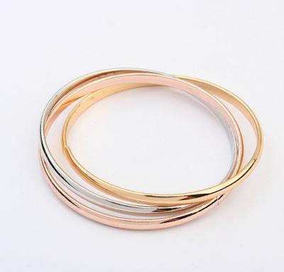 China Simple Bangles Sets 2016 New Design Bangles Fashion Gold Silver Rose Thin Metal Gold Plated Gold Bangles for sale