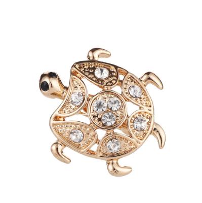 China FASHION Fashion Brooch Gold Metal Unique Crystal Turtle Brooch For Lady for sale