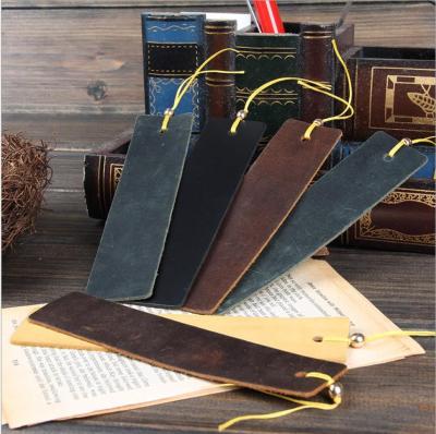 China Europe Best Selling Fashion Wholesale Colors Real Blank Leather Bookmarks 15*3.5cm for sale