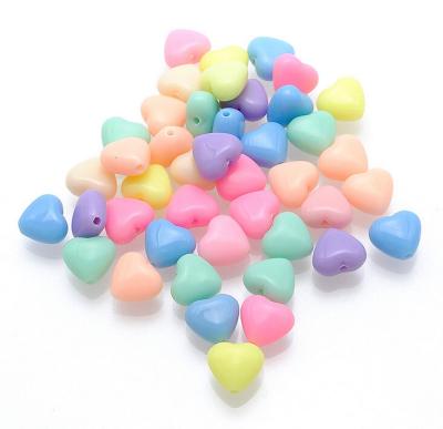 China Best Selling Cute Heart Bead Cute Factory Cheap Colors Heart Shape Resin Cute Bead for sale