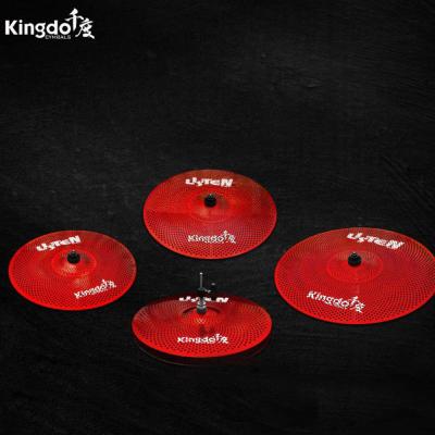 China Low volume sound mute red cymbals set 5 pieces of red cymbals for sale