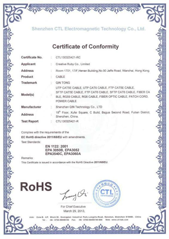 RoHS - Shenzhen Qin Technology Co., Ltd.