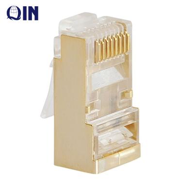 China Network Cabling Copper-SHELL Japan PC Network Cable Use Metal Plug 8P8C STP Cat5e RJ45 Material Terminal for sale