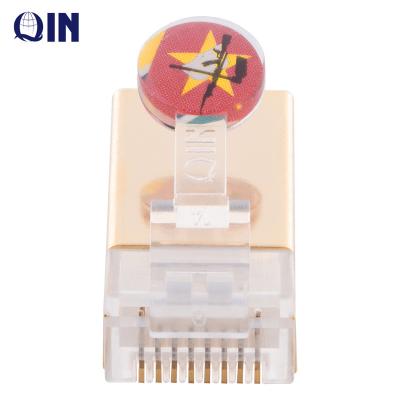 China Qin Patented Cat 8 Cat7 8p8c Networking Protected RJ45 Connector Modular Plug for sale