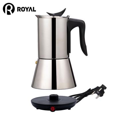 China Best Quality Coffee Milk Frother Pot Sustainable 304 Stainless Steel Moka Pot With Milk Frother for sale