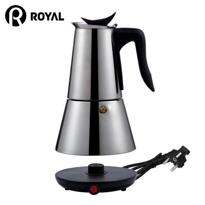 China Viable Stainless Steel High Quality Portable Espresso Supply China Moka Pot Electric Coffee Maker Stovetop for sale