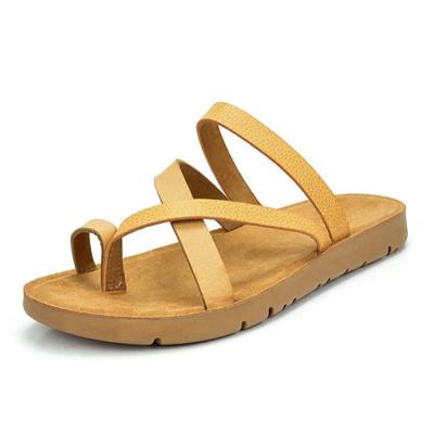 China Hot Toe Ring Women Goddess Flat Slide Summer Fashion Design Trend Styles Slipper and Sandals for sale