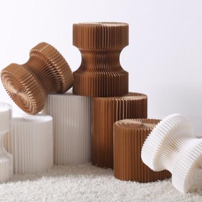 China High Quality Collapsible Paper Stool Packing Accordion Paper Stool For Wedding Decoration for sale