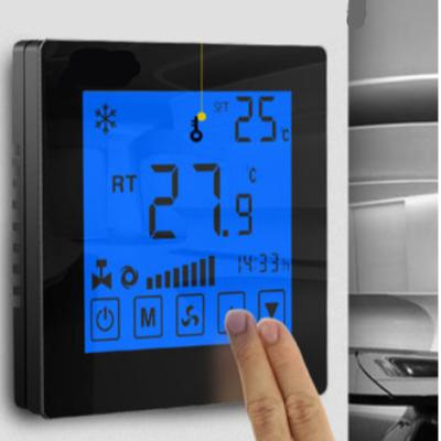 China Intelligent large screen central air conditioning fan coil three-speed LCD control panel temperature controller touch switch CMWKA for sale