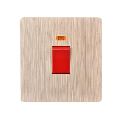 China Simple Personalize Gold Switches Pakistan Nepal Standard 20A Home Red Button Wall Switches Home for sale