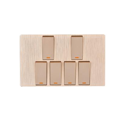 China Wholesale Simple Hotel Gold Standard 8 Strip Nepal Switches Modern Design Electrical Wall Sockets for sale