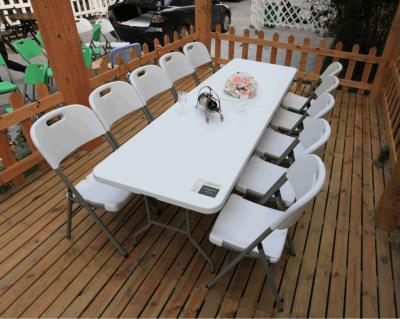 China (SY-240Z) 122/152/180/183/200/240cm easy carry rectangular cheap plastic tables and chairs for sale