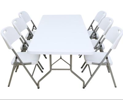 China Outdoor Table Plastic Rectangle Folding Bench Table For Events for sale