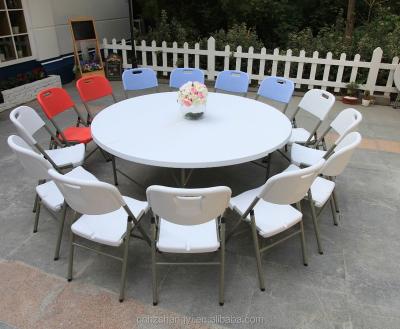 China Garden Set Hot Selling 6ft Round Portable Plastic Folding Table And Chairs Set for sale