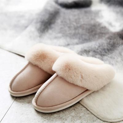 China 2022 winter fashion the trend slippers women's home couple plush female shoes indoor soft warm flat heel female shoes for sale