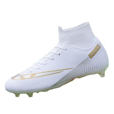 China 2021 New PU Football Ankle Soccer Shoes High Boot Comfortable Non-slip Popular Fashion for sale