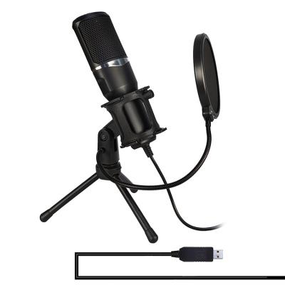 China Handheld Microphone Computer Condenser PC Game MIC with Tripod Stand and Noise Filter for Streaming Podcasting Compatible with Laptop for sale