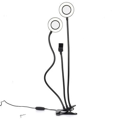 China USB Mini Laptop Ring Light with Flexible Phone Holder Arms Clip on Table LED Light for Live Streaming Tiktok for sale