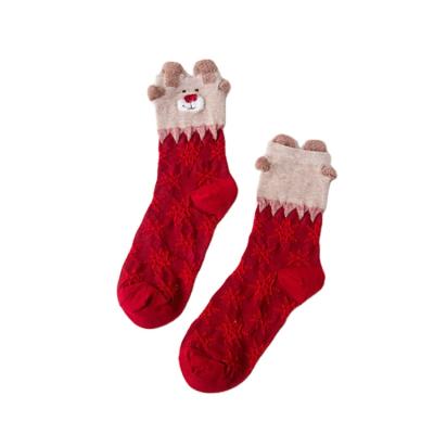 China Wholesale Christmas Decoration Soft Breathable Antibacterial Soft Cotton Socks for sale